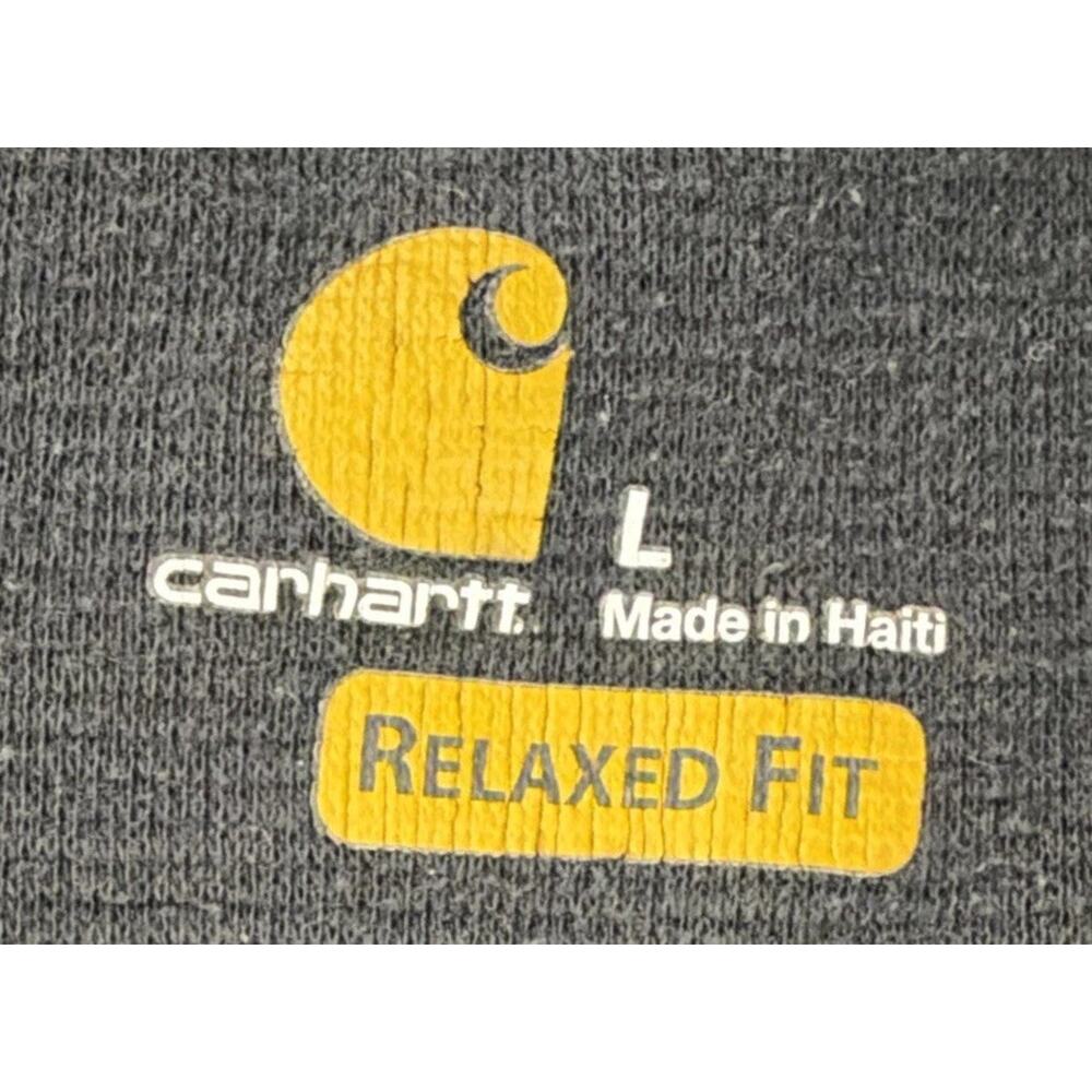 Carhartt Relaxed Fit Quarter Zip Pullover Men’s Large Gray Workwear Sweatshirt - Picture 4 of 7